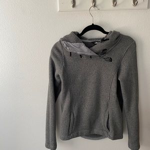 NorthFace fleece sweatshirt with hood! Worn 1x!!